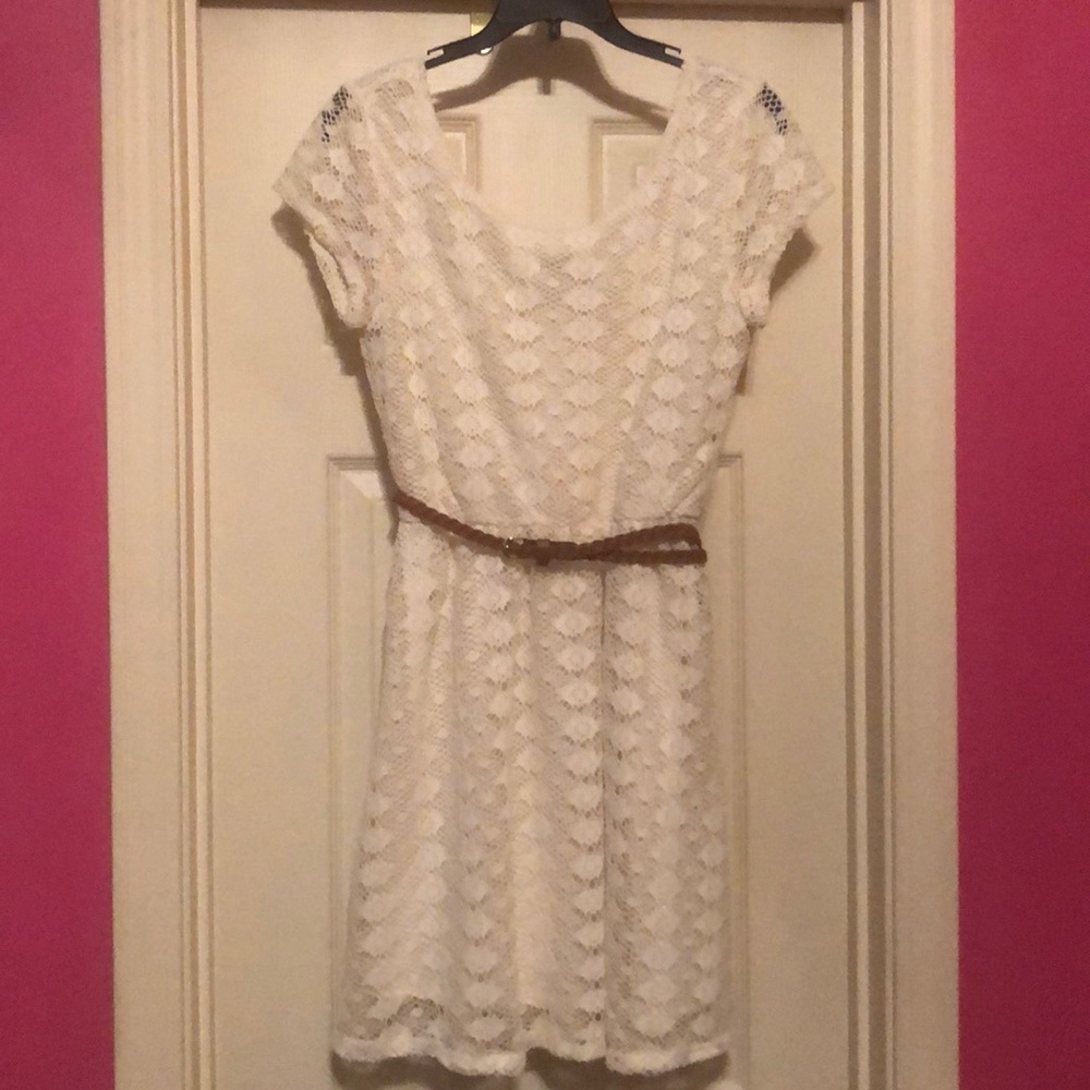 A white lace dress.